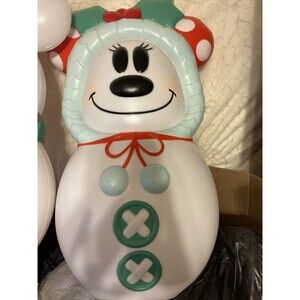 DISNEY MINNIE MOUSE CHRISTMAS SNOWMAN LIGHTED BLOW MOLD 23''